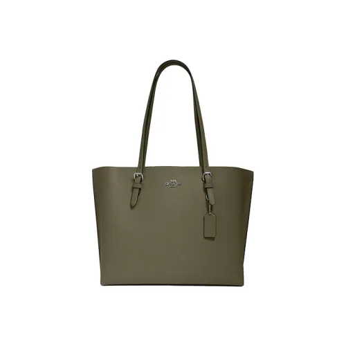 COACH Mollie Leather tote MONO Bag Shopping Bag Shoulder Bags Handbags Large Size Women's Olive Green