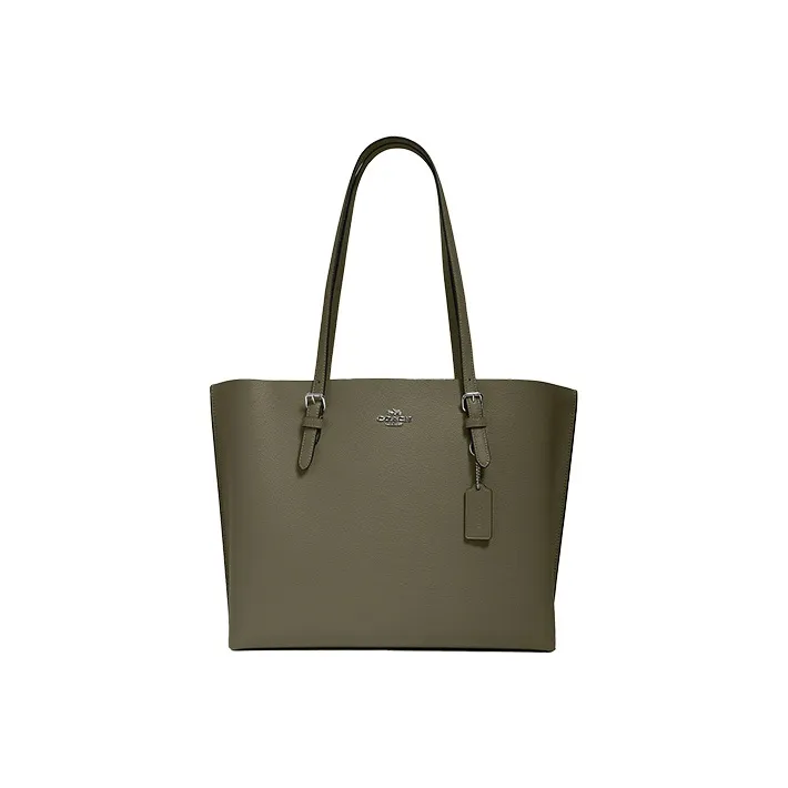 COACH Mollie Leather Tote Bag Shopping Bag Shoulder Bags Handbags Large Size Women's Olive Green-0