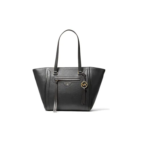 MICHAEL KORS Carine Leather Tote Bag Shopping Bag Shoulder Bag Handbag Medium Size Women's Black