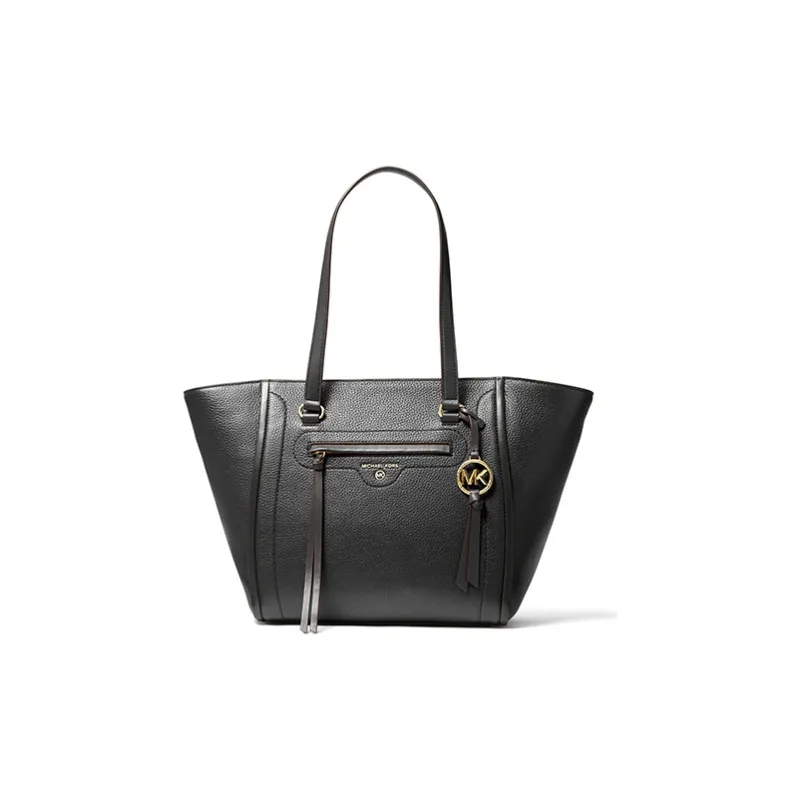 MICHAEL KORS Carine Leather Tote Bag Shopping Bag Shoulder Bag Handbag Medium Size Women's Black-0