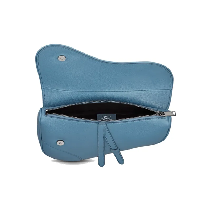 DIOR Saddle Cow Leather Saddle Bag Shoulder Bag Crossbody Bag Men's Blue-2