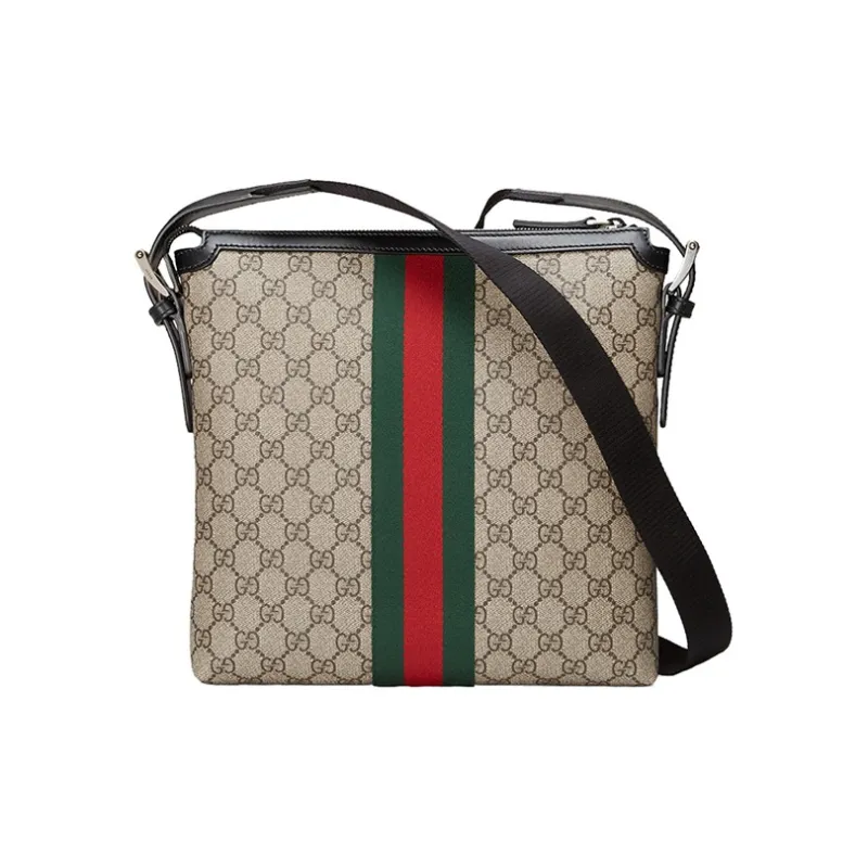 GUCCI Canvas With Leather Canvas Bag Messenger Bag Shoulder Bag Crossbody Bag Small Size Men's Ebony/Black-1