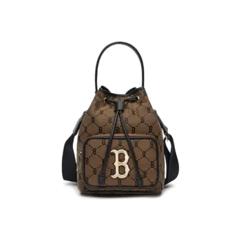 MLB Monogram Collection Polyester Bucket Bags Handbags Shoulder Bag Crossbody Bag Regular Women's Coffee