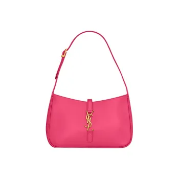 SAINT LAURENT LE5A7 Smooth Cow Leather Hobo Bag, Shoulder Bag, Handbag Women's Bubble Gum Pink Purple
