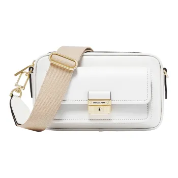 MICHAEL KORS Bradshaw Cow Leather Shoulder Bag Women's White