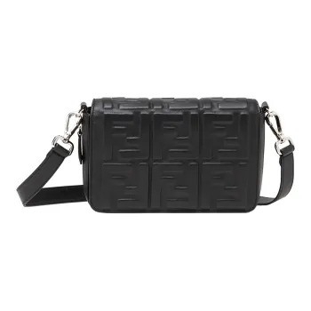 FENDI Sheepskin Shoulder Bag Women's Black