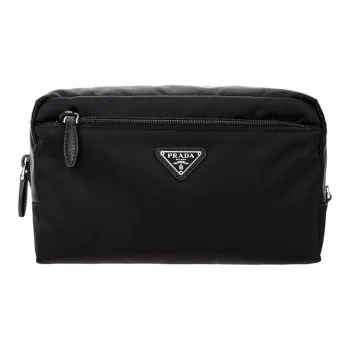 PRADA Fabric Makeup Bag, Clutch Women's Black