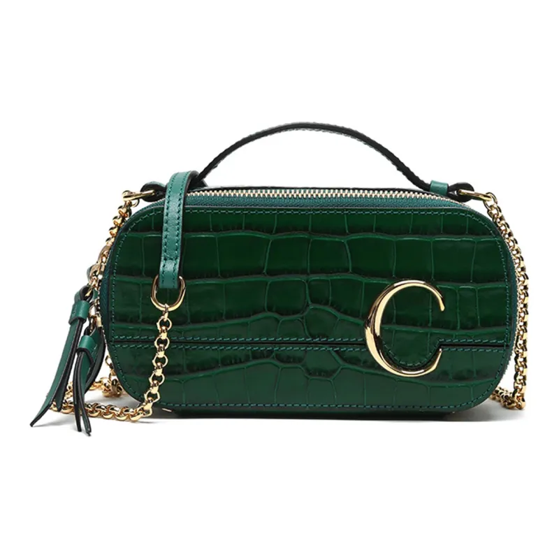 Chloe Chloé Bags Cow Leather Dressing Bag, Shoulder Bag, Crossbody Bag, Handbag Mini Women's Wood Green-0