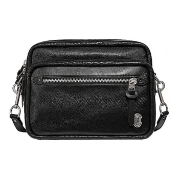 COACH Beat Sheepskin Shoulder Bag Medium Size Men's Light Antique Nickel & Black