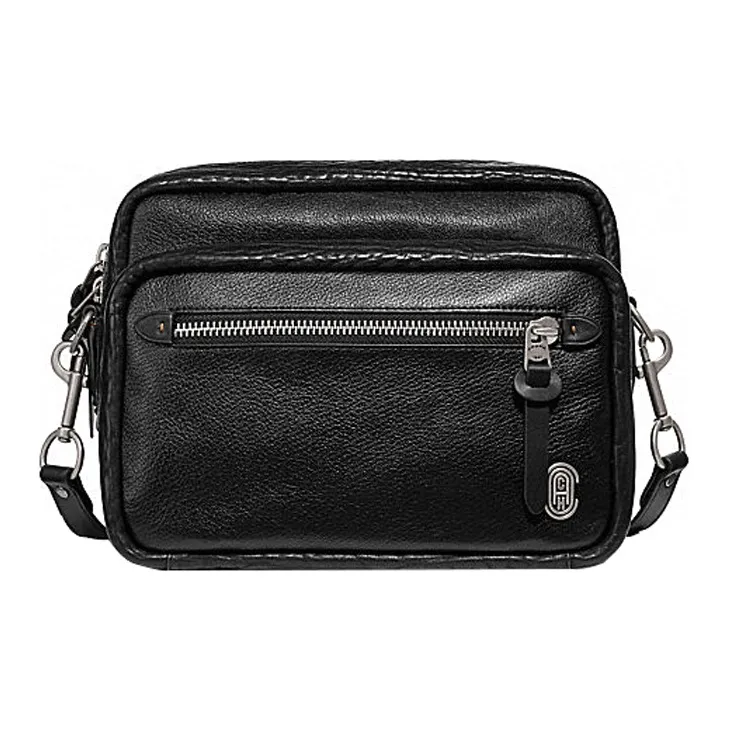 COACH Beat Sheepskin Shoulder Bag Medium Size Men's Light Antique Nickel & Black-0