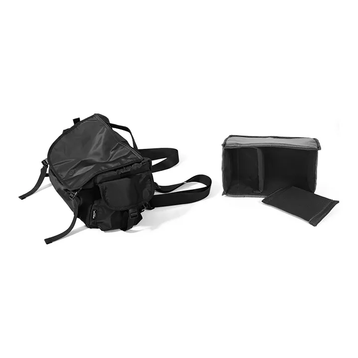 MYEDITION Nylon Messenger Bag Travel Bag Unisex Black-5