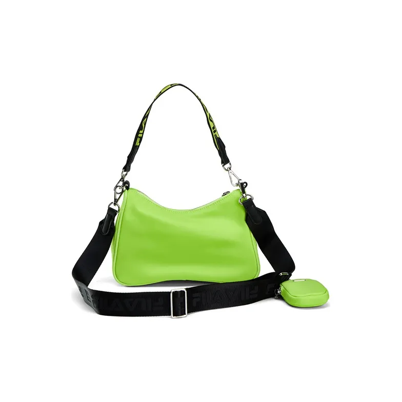 FILA Fabric 2-in-1 Hobo Shoulder Bag Crossbody Bag Handbag Regular Women's Mustard Yellow Green-1