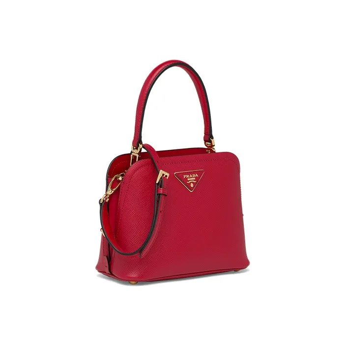 PRADA Saffiano Leather Shoulder Bag Crossbody Bag Handbags Women's Red-1