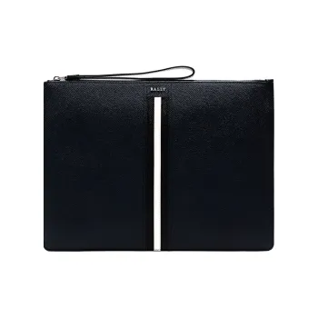 BALLY Leather Zip Coin Purse, Briefcase, Clutch Regular Men's Jadeite Blue