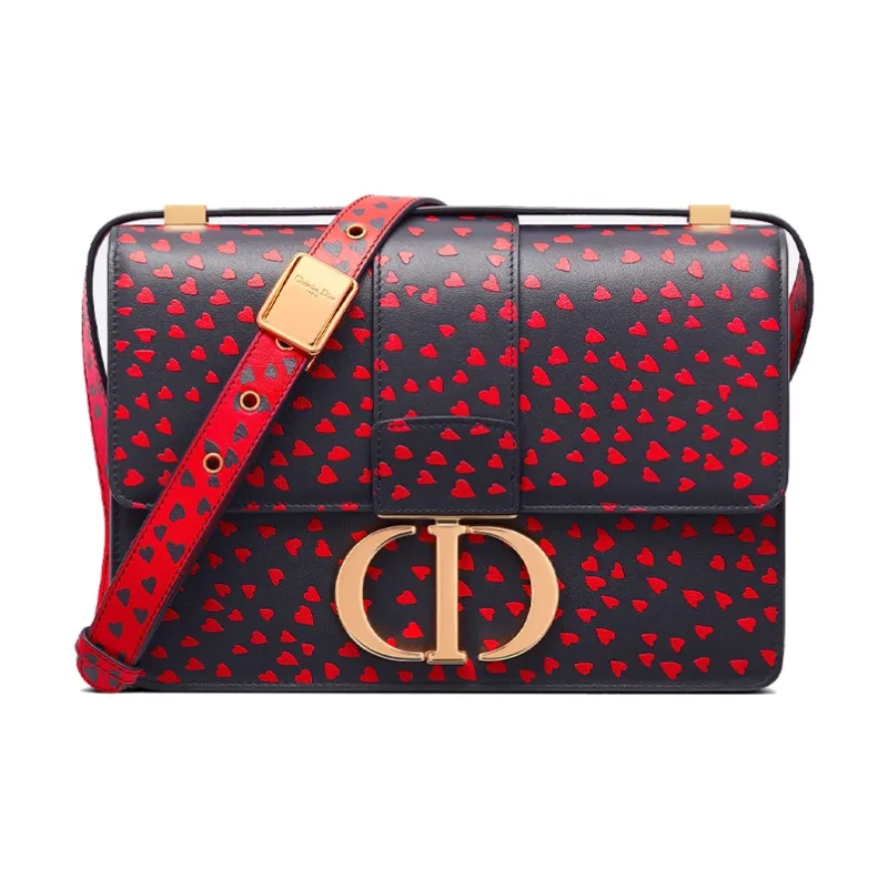DIOR 30 Montaigne Cow Leather Crossbody Bag Women's Red-0