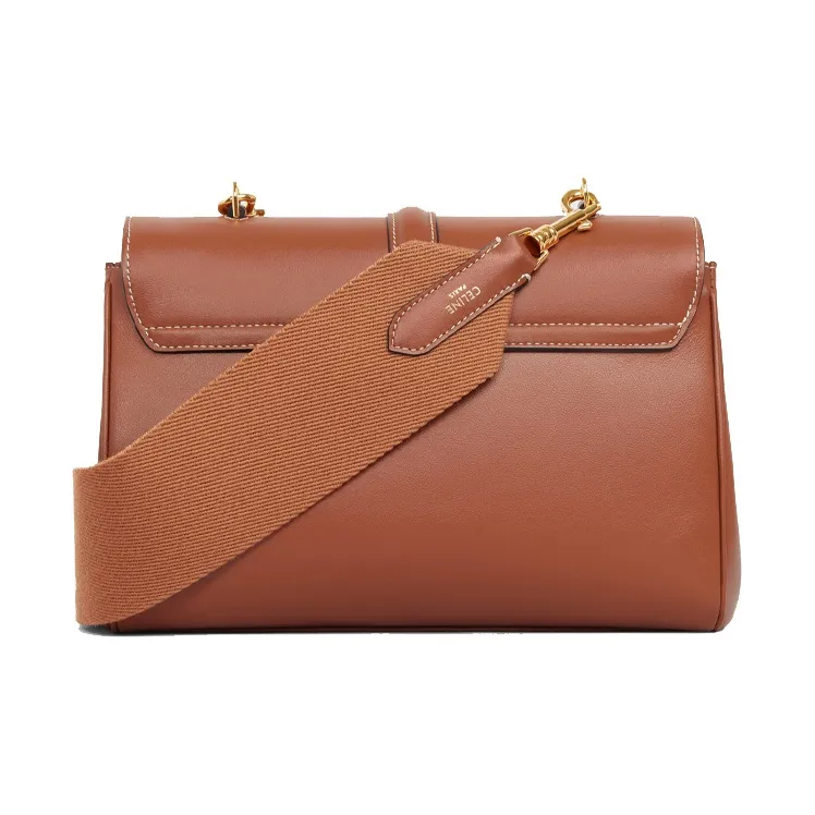 CELINE 16 Smooth Cow Leather Shoulder Bag Crossbody Bag Women's Tawny-3