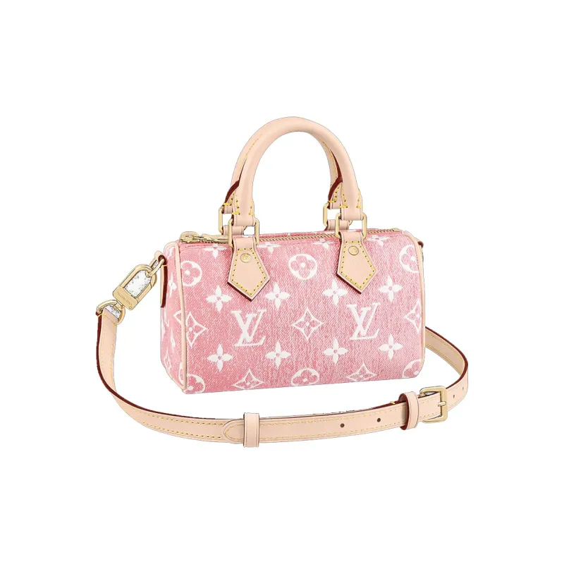 LOUIS VUITTON Nano Speedy Denim Jacquard Pink-0