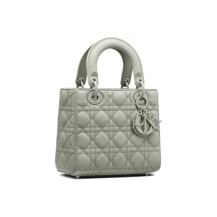 DIOR Lady Dior Calfskin Shoulder Bag Crossbody Bag Handbag Small Size Women's Gray-1