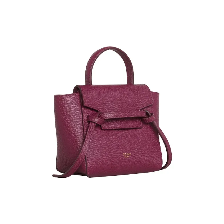 CELINE Grained Calfskin Catfish Bag Portable Crossbody Bag Shoulder Bag Regular Women's Berry Purple-1