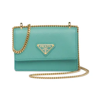 PRADA Saffiano Leather Wallet Women's Jade Green