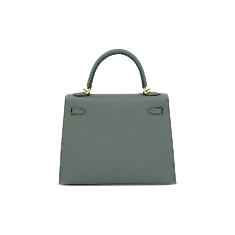HERMES Kelly Epsom Leather Kelly Bag, One Shoulder Handbag Regular Women's Vert Amande Almond Green-1