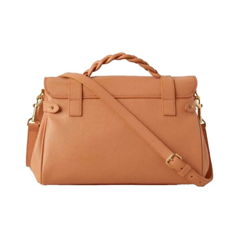 Mulberry Leather, Cow Leather Handbag Medium Size Women's Orange-2