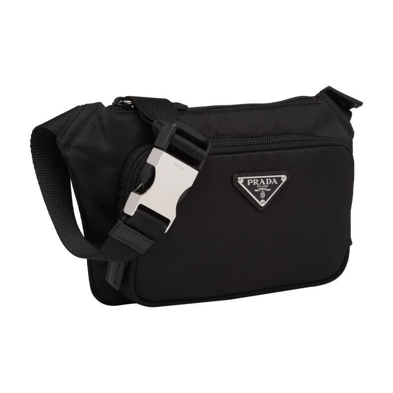 PRADA Prada Saffiano Re-Nylon Recycled Nylon Shoulder Bags Fanny Pack Men's Black-1