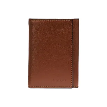 COACH Trifold Wallet Cow Leather Card Holder Wallet Men's Brown