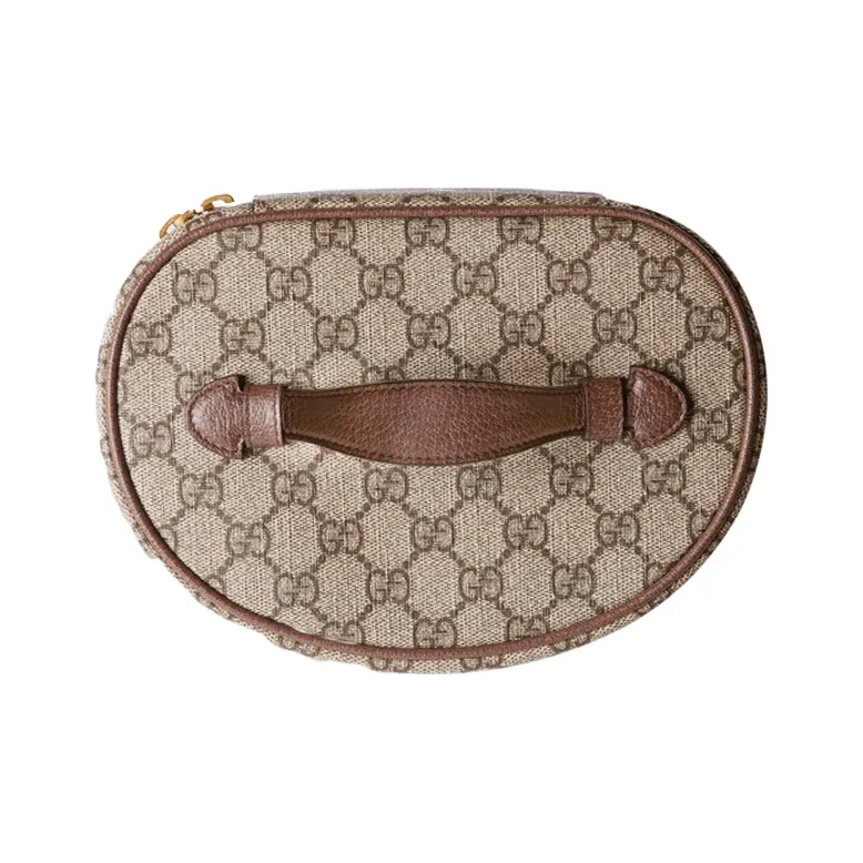 GUCCI Ophidia Canvas With Leather Handbag Women's Brown-4