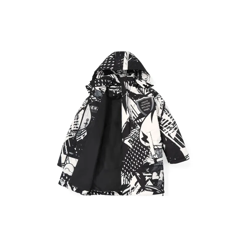 GENANX Cartoon Detachable Hood Loose Fit Puffer Jacket Unisex-1