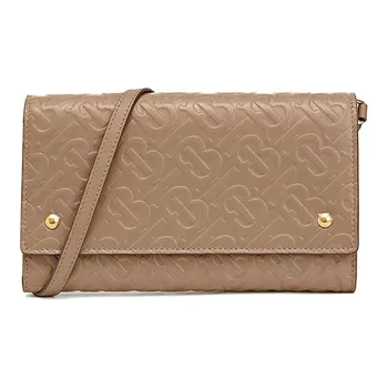 Burberry Cow Leather Shoulder Bag, Crossbody Bag Women's Khaki