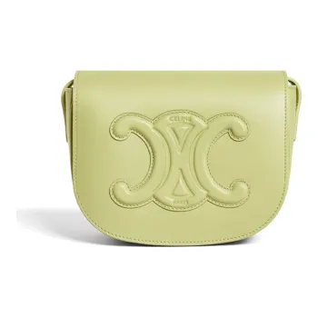 CELINE Triomphe Smooth Cow Leather Handbag Clutch Crossbody Bag Shoulder Bag Women's Light Grass Green