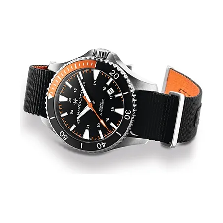 HAMILTON Automatic Mechanical Movement Men's Watches Watch 40mm Black Dial Stainless Steel Case Nylon Strap-1