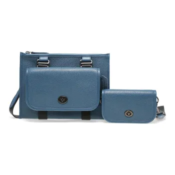 COACH Dinky Cow Leather Crossbody Bag Shoulder Bag Men's Peacock Blue
