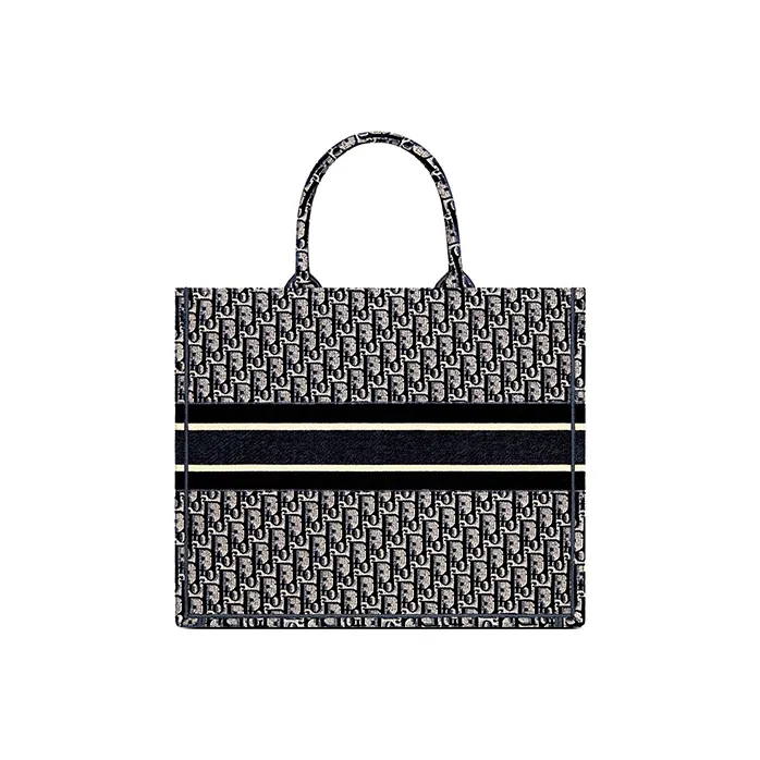 DIOR BookTote Velvet Embroidery Shopping Bag Tote Bag Shopping Bag Handbag Regular Women's Blue-2