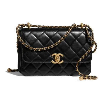 CHANEL Small Size 24C Flap Bag With Adjustable Strap Black AS2649