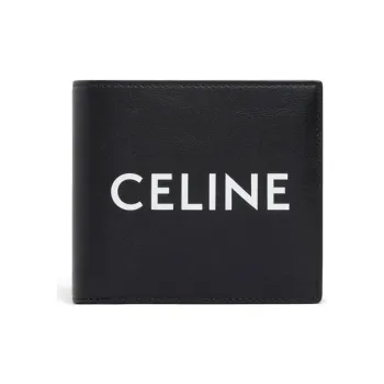 CELINE Smooth Cow Leather Coin Wallet Men's Black