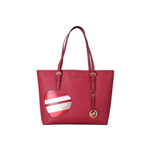 MICHAEL KORS Heart Cow Leather tote Liuto Bag Shopping Bag Shoulder Bag Handbag Women's Cherry Red