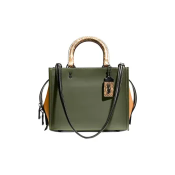 COACH Rogue Snake Skin With Cow Leather Handbag, Crossbody Bag, Shoulder Bag Medium Size Women's Army Green
