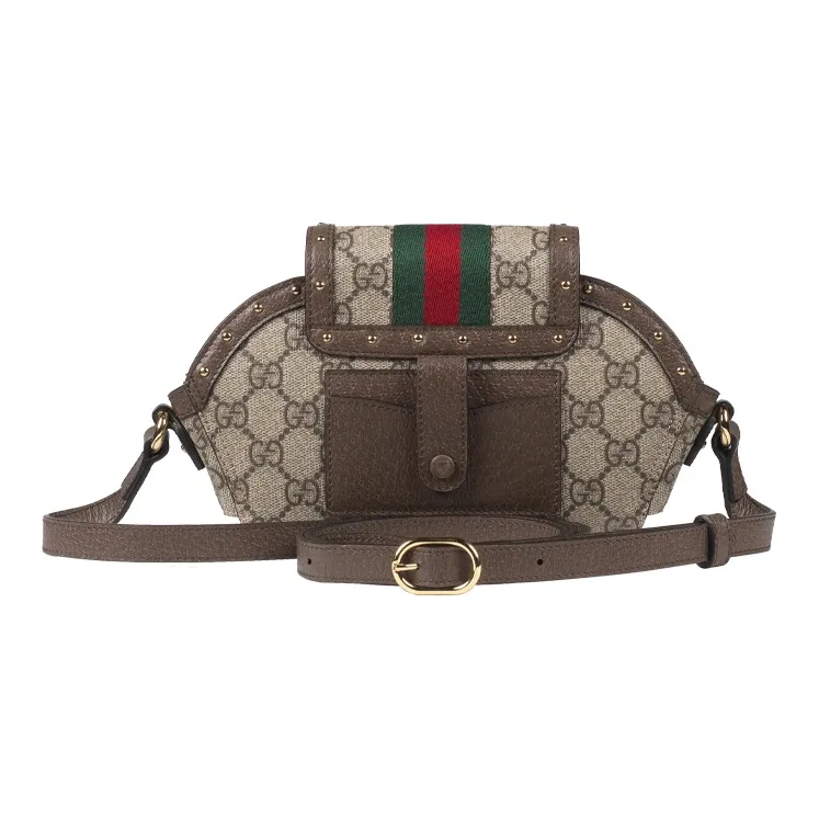 GUCCI Ophidia Canvas With Leather Headphone Protective Case Shoulder Bag Crossbody Bag Small Size Unisex Ebony/Brown-2