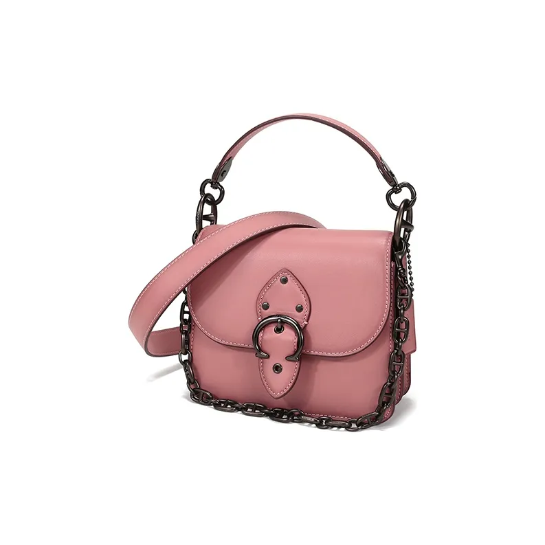 COACH Beat Leather Saddle Bag Crossbody Bag Shoulder Bag Handbag Small Size Women's Vintage Pink-1