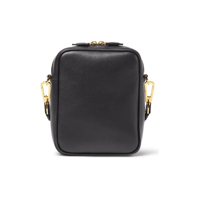 VERSACE La Medusa Cow Leather Shoulder Bag, Crossbody Bag Small Size Men's Black-2