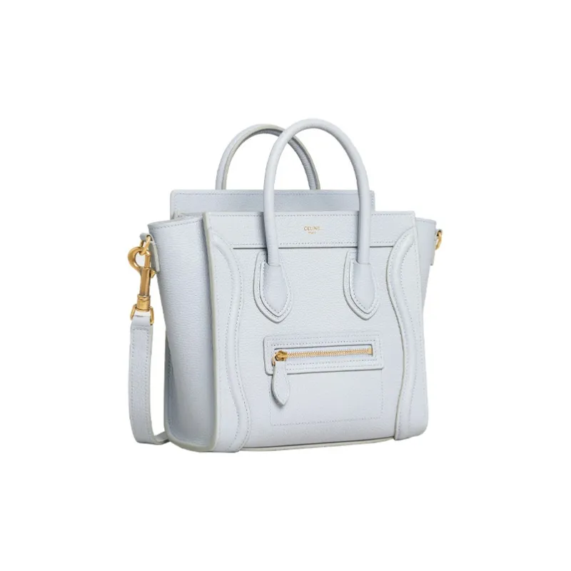 CELINE Luggage Calfskin Handbag Shoulder Bag Crossbody Bag Mini Women's Light Blue-1