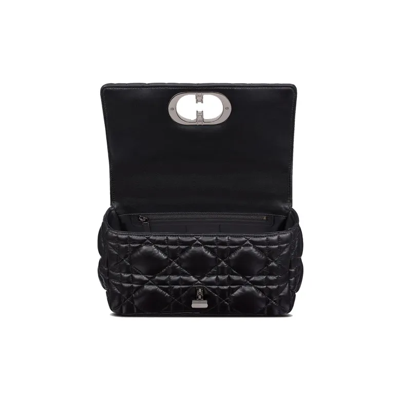 DIOR Caro Cow Leather Chain Bag Shoulder Bag Crossbody Bag Medium Size Women's Black-2
