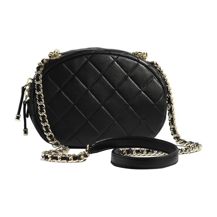 CHANEL Metal Accent Crossbody Bag, Shoulder Bag Women's Black-1