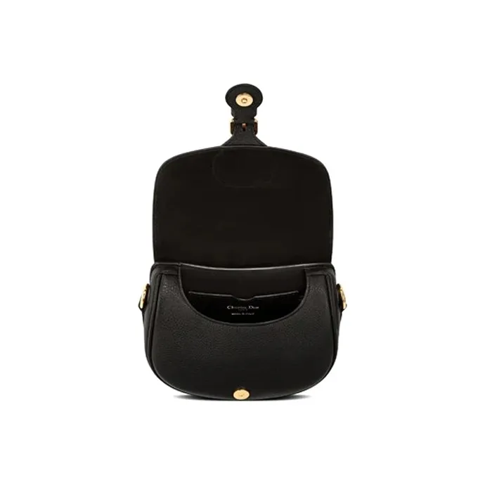 DIOR Bobby Grained Calfskin Shoulder Bag Crossbody Bag Small Size Women's Black-4