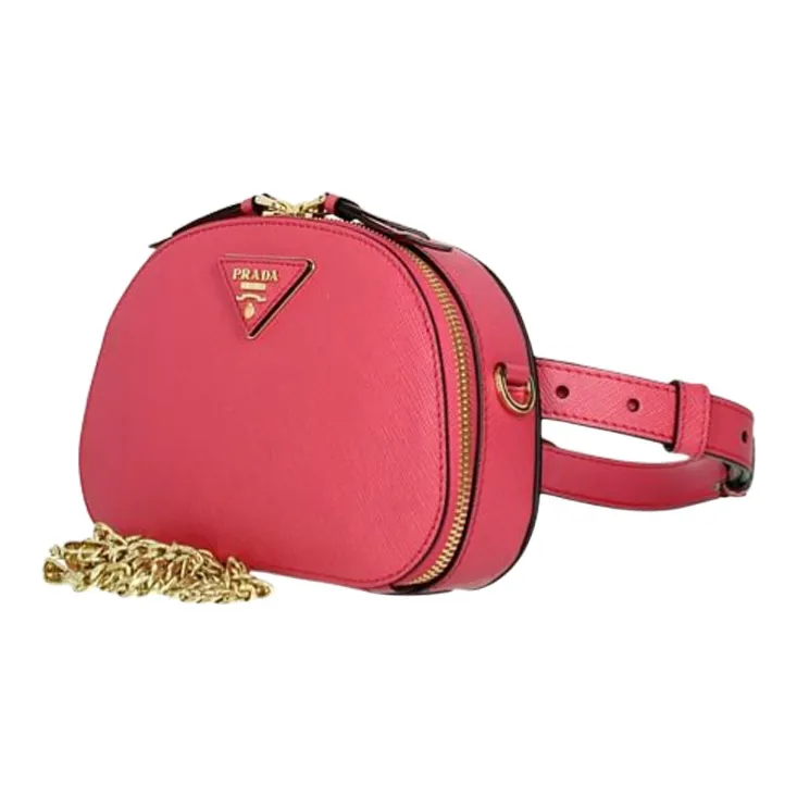 PRADA Leather Shoulder Bag Crossbody Bag Women's Fuchsia-1