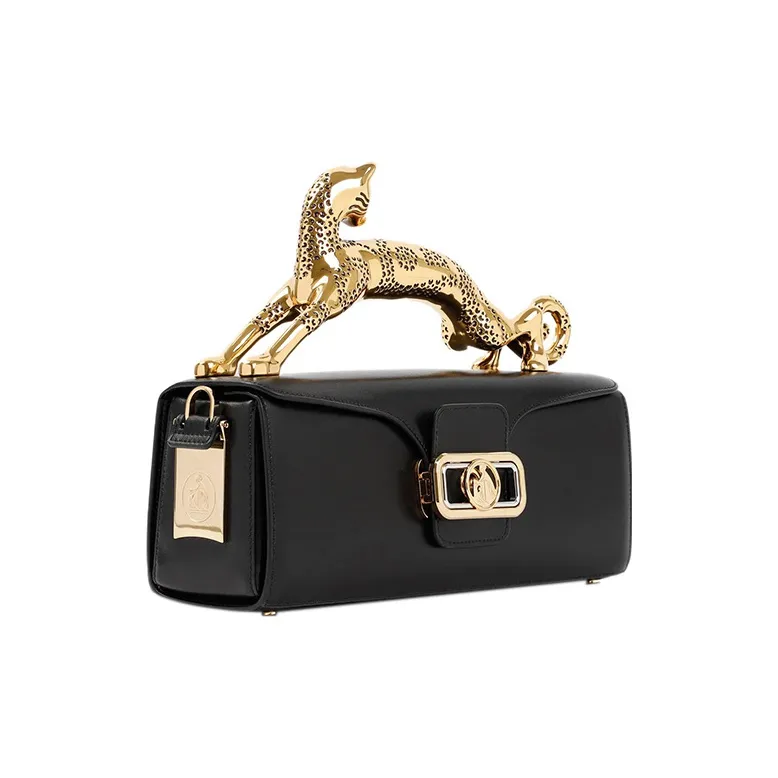 Lanvin Calfskin One Shoulder Handbag Women's Black-2