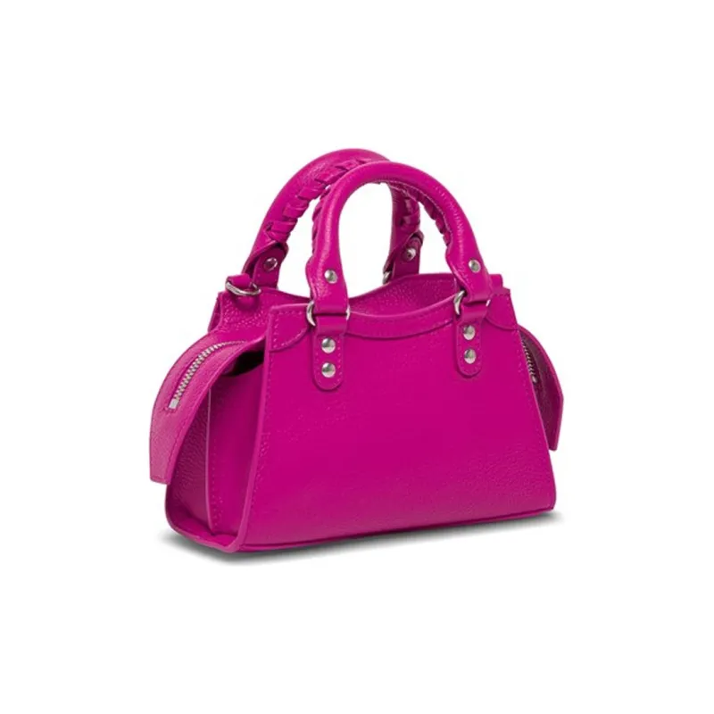 Balenciaga Cow Leather Shopping Bag Shoulder Bag Women's Fuchsia-1