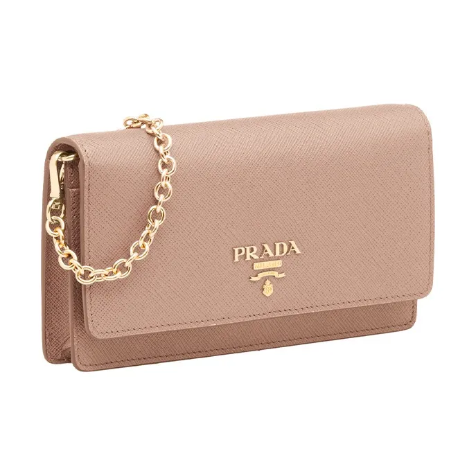 PRADA Saffiano Leather Crossbody Bag Shoulder Bag Women's Nude Pink-1